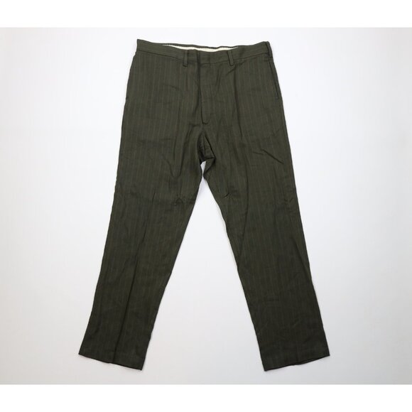 Vtg 50s Streetwear Men 36x29 Lightweight Wool Blend Knit Striped Chino Pants USA